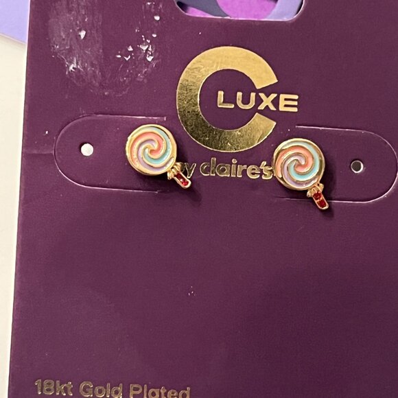 Claire’s & Luxe by Claire’s Stud Earrings – Hamburgers, Lollipops & Dogs! (k/x) - Picture 3 of 10